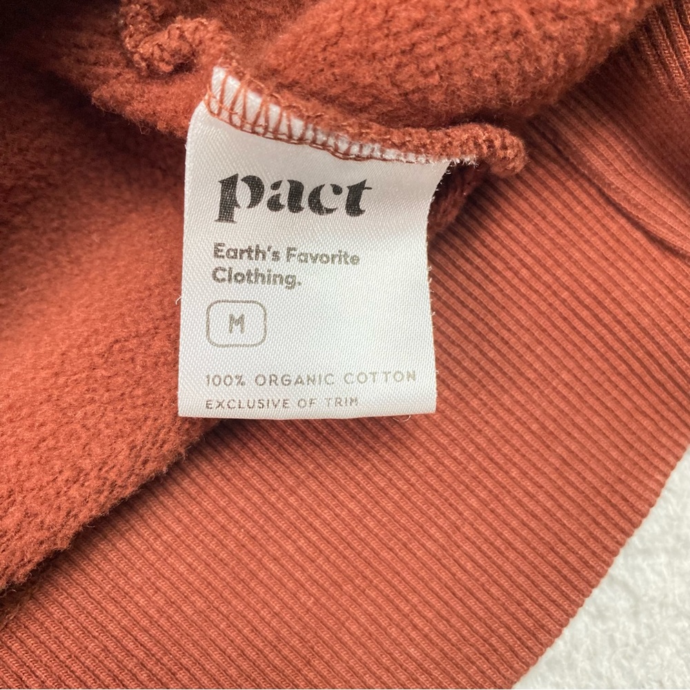 Pact Organic Cotton Hoodie Men's Size M Full Zip Sweatshirt Brick Color Medium * - Picture 15 of 15